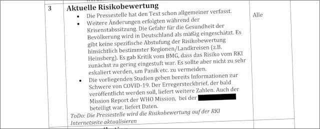 Uittreksel uit de notulen van het RKI-crisisteam van 2 maart 2020 | Bron