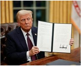 trump toont decreet